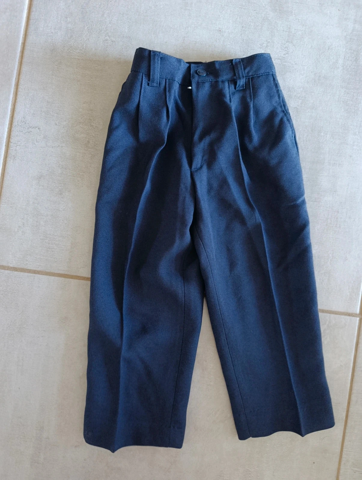 Pantalon vintage bleu marine à pinces – Made in Spain – Taille 2 ans